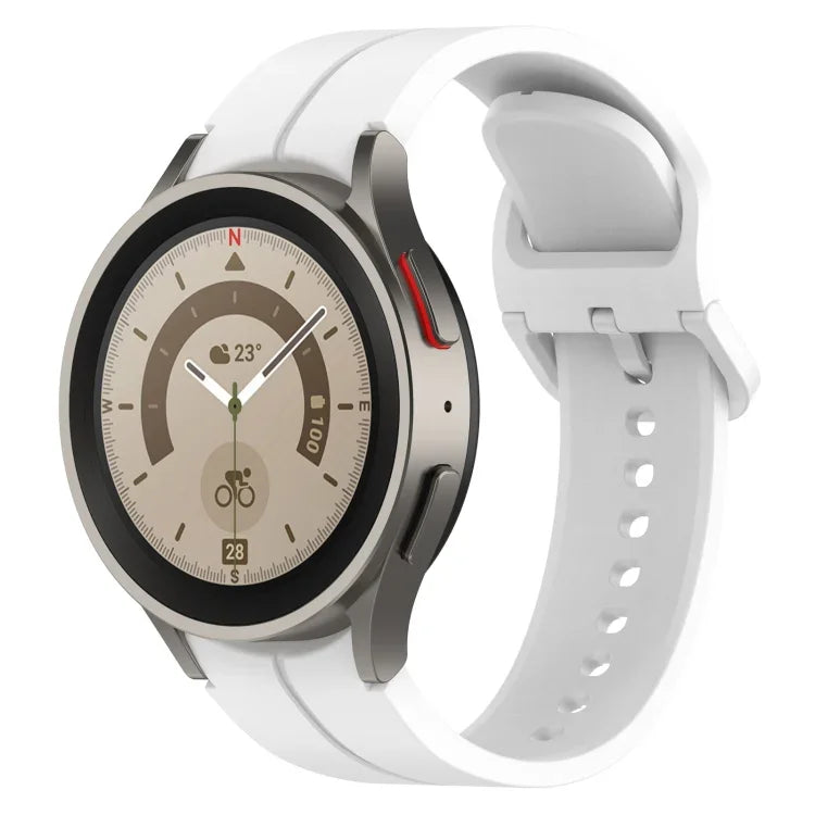สายซิลิโคนหัวเข็มขัดสีสันลายร่อง สำหรับ Samsung Galaxy Watch 6 / 6 Classic