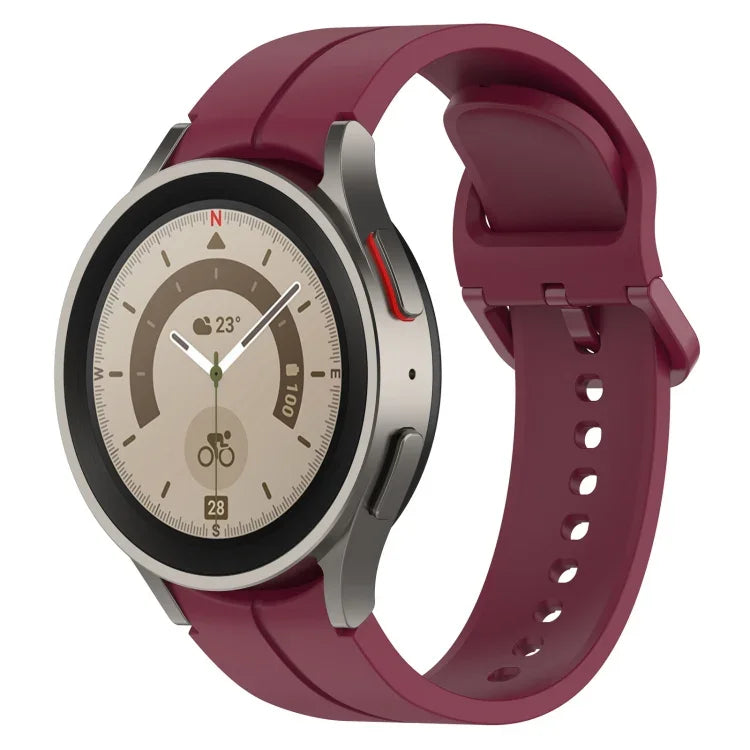 Grooved Color Buckle Silicone Watch Band, For Samsung Galaxy Watch 6 / 6 Classic