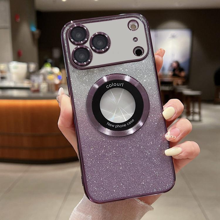 เคสโทรศัพท์ TPU ชุบไฟฟ้ากลิตเตอร์ไล่ระดับ MagSafe สำหรับ iPhone 17e / 16e, สำหรับ iPhone 17 Pro Max, สำหรับ iPhone 17 Pro, สำหรับ iPhone 17, สำหรับ iPhone Air, สำหรับ iPhone 16 Pro Max