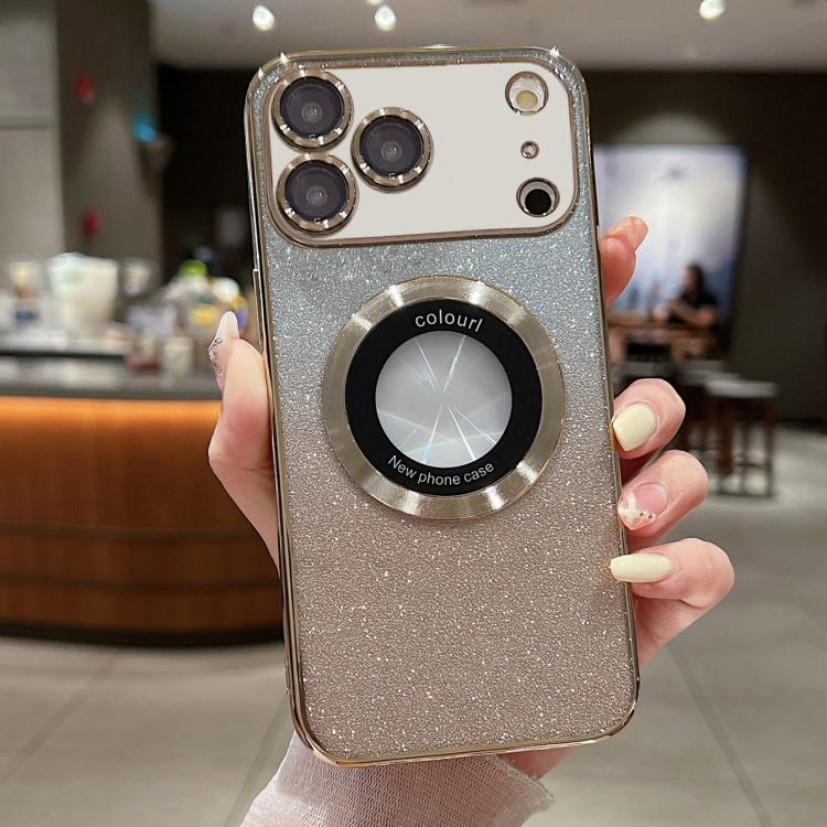 เคสโทรศัพท์ TPU ชุบไฟฟ้ากลิตเตอร์ไล่ระดับ MagSafe สำหรับ iPhone 17e / 16e, สำหรับ iPhone 17 Pro Max, สำหรับ iPhone 17 Pro, สำหรับ iPhone 17, สำหรับ iPhone Air, สำหรับ iPhone 16 Pro Max