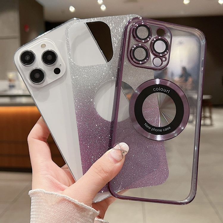เคสโทรศัพท์ TPU ชุบไฟฟ้ากลิตเตอร์ไล่ระดับ MagSafe สำหรับ iPhone 14, สำหรับ iPhone 14 Pro, สำหรับ iPhone 14 Pro Max, สำหรับ iPhone 13 Pro Max, สำหรับ iPhone 13 Pro, สำหรับ iPhone 13