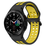 สายรัดนาฬิกาซิลิโคนระบายอากาศสองสี สำหรับ Samsung Galaxy Watch 4 Classic 42mm