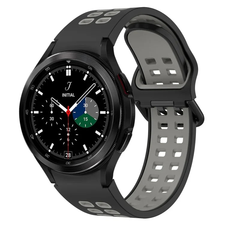 สายรัดนาฬิกาซิลิโคนระบายอากาศสองสี สำหรับ Samsung Galaxy Watch 4 Classic 42mm