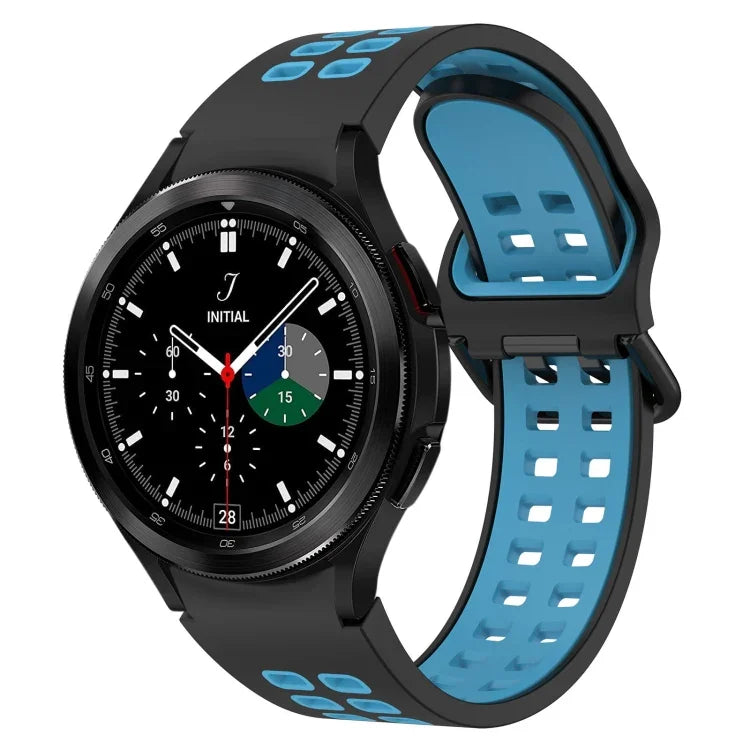 สายรัดนาฬิกาซิลิโคนระบายอากาศสองสี สำหรับ Samsung Galaxy Watch 4 Classic 42mm