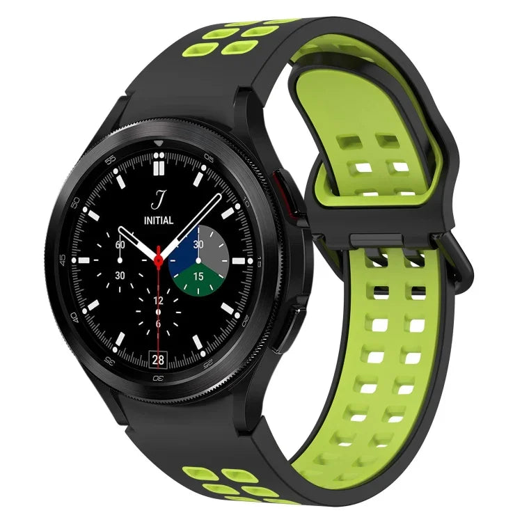 สายรัดนาฬิกาซิลิโคนระบายอากาศสองสี สำหรับ Samsung Galaxy Watch 4 Classic 42mm