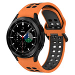 สายรัดนาฬิกาซิลิโคนระบายอากาศสองสี สำหรับ Samsung Galaxy Watch 4 Classic 42mm
