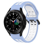 สายรัดนาฬิกาซิลิโคนระบายอากาศสองสี สำหรับ Samsung Galaxy Watch 4 Classic 42mm