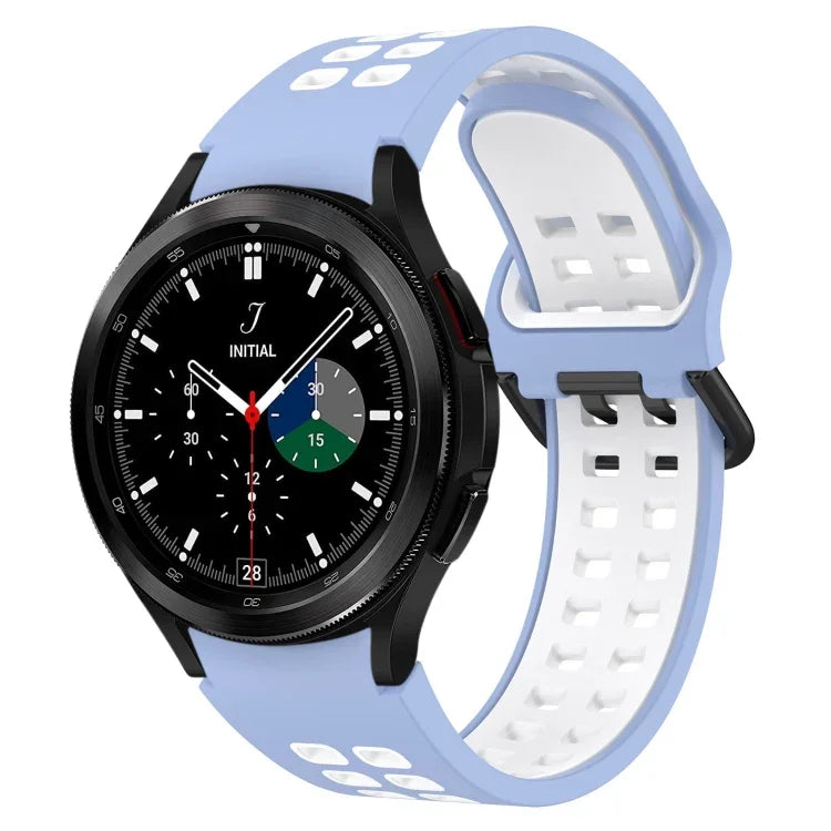 สายรัดนาฬิกาซิลิโคนระบายอากาศสองสี สำหรับ Samsung Galaxy Watch 4 Classic 42mm