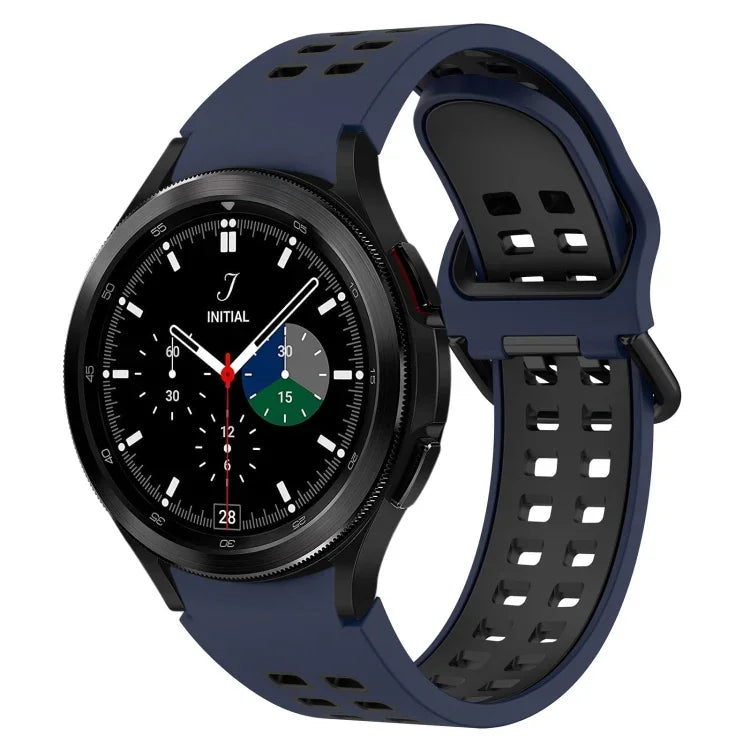 สายรัดนาฬิกาซิลิโคนระบายอากาศสองสี สำหรับ Samsung Galaxy Watch 4 Classic 42mm