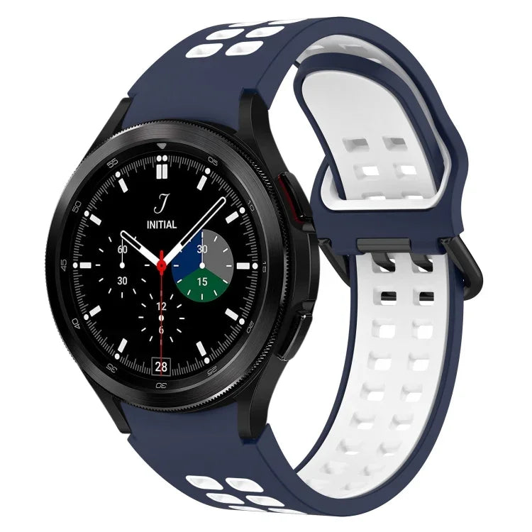 สายรัดนาฬิกาซิลิโคนระบายอากาศสองสี สำหรับ Samsung Galaxy Watch 4 Classic 42mm