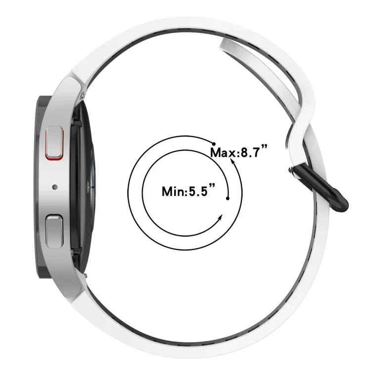สายรัดนาฬิกาซิลิโคนระบายอากาศสองสี สำหรับ Samsung Galaxy Watch 4 Classic 42mm