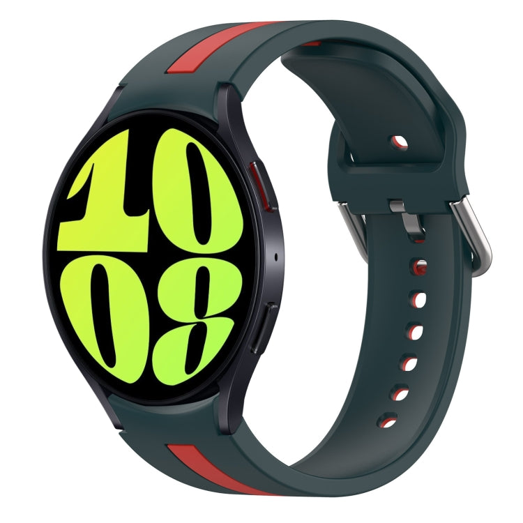 Two-Color Silicone Watch Band, For Samsung Galaxy Watch 6 44mm, For Samsung Galaxy Watch 6 40mm, For Samsung Galaxy Watch 6 Classic 43mm, For Samsung Galaxy watch 5 Pro Golf Edition