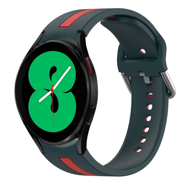 สายซิลิโคนสองสีสำหรับนาฬิกา สำหรับ Samsung Galaxy Watch 4 44mm, สำหรับ Samsung Galaxy Watch 4 40mm, สำหรับ Samsung Galaxy Watch 4 Classic 46mm, สำหรับ Samsung Galaxy Watch 4 Classic 42mm