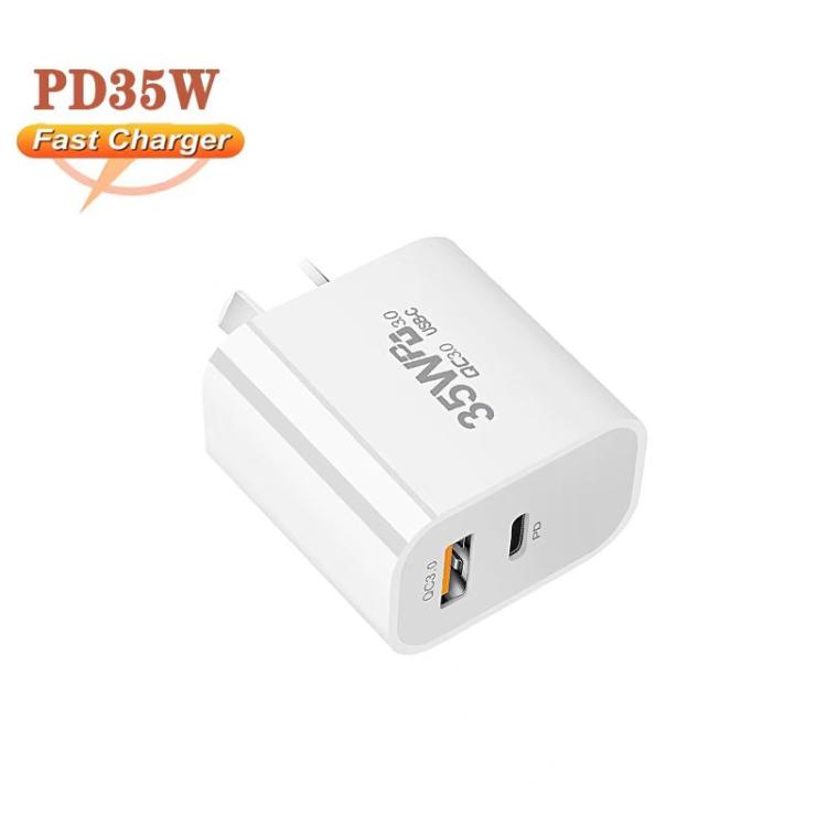 ที่ชาร์จพอร์ตคู่ PD30W USB-C / Type-C + QC3.0 USB, ปลั๊ก AU, คลังสินค้าฮ่องกง