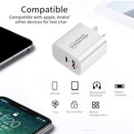 PD30W USB-C / Type-C + QC3.0 USB พอร์ตคู่ ที่ชาร์จพร้อมสายข้อมูล USB 1 เมตร เป็น 8 พิน, ปลั๊ก EU, ปลั๊ก US, ปลั๊ก AU