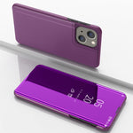 เคสโทรศัพท์หนังแบบพลิกพร้อมกระจกเคลือบเงาแนวนอนและที่ยึด สำหรับ iPhone 16 Pro, สำหรับ iPhone 16 Plus, สำหรับ iPhone 16, สำหรับ iPhone 15 Pro Max, สำหรับ iPhone 15 Pro, สำหรับ iPhone 15 Plus