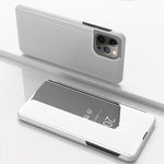 เคสโทรศัพท์หนังพับแนวนอนกระจกชุบพร้อมที่วาง สำหรับ iPhone 17e / 16e, สำหรับ iPhone 17 Pro Max, สำหรับ iPhone 17 Pro, สำหรับ iPhone 17, สำหรับ iPhone Air, สำหรับ iPhone 16 Pro Max
