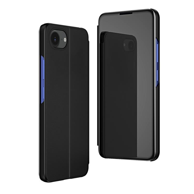 เคสโทรศัพท์หนังพับแนวนอนกระจกชุบพร้อมที่วาง สำหรับ iPhone 17e / 16e, สำหรับ iPhone 17 Pro Max, สำหรับ iPhone 17 Pro, สำหรับ iPhone 17, สำหรับ iPhone Air, สำหรับ iPhone 16 Pro Max