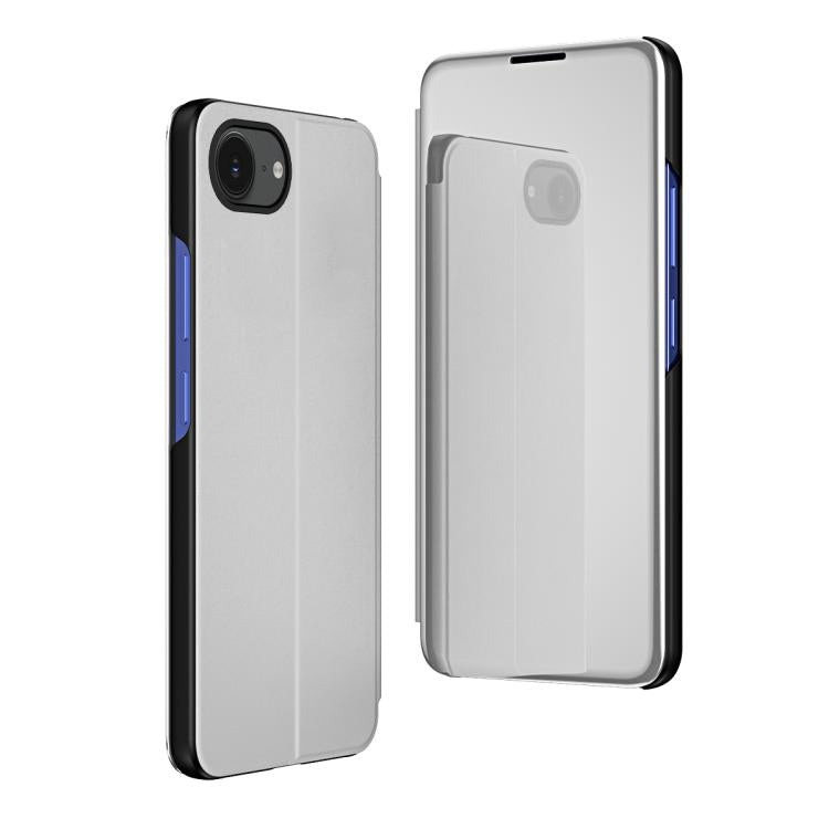 เคสโทรศัพท์หนังพับแนวนอนกระจกชุบพร้อมที่วาง สำหรับ iPhone 17e / 16e, สำหรับ iPhone 17 Pro Max, สำหรับ iPhone 17 Pro, สำหรับ iPhone 17, สำหรับ iPhone Air, สำหรับ iPhone 16 Pro Max