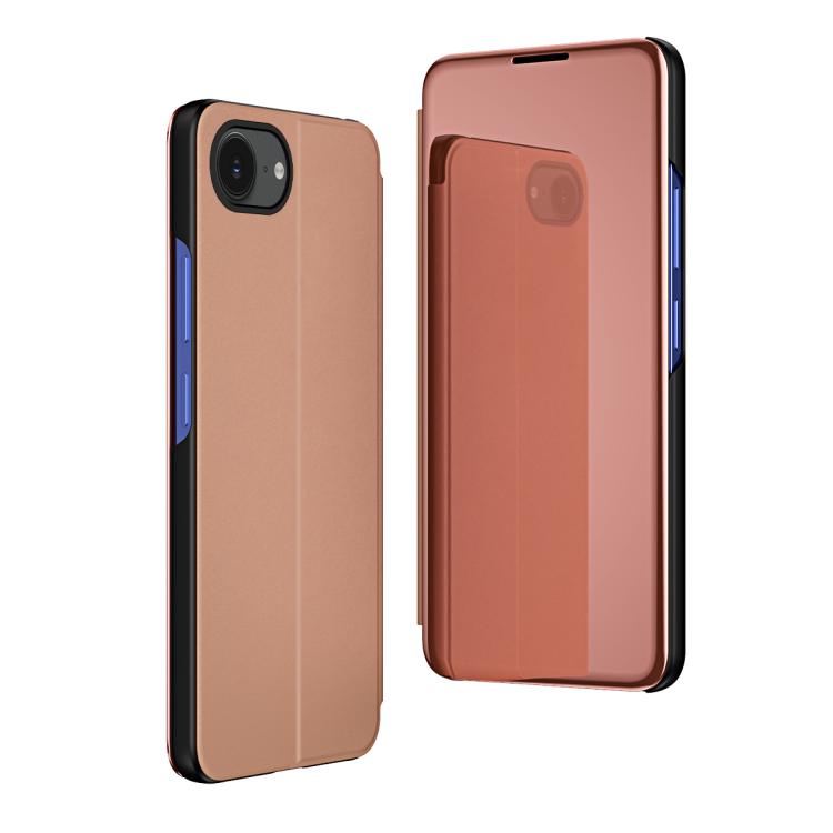 เคสโทรศัพท์หนังพับแนวนอนกระจกชุบพร้อมที่วาง สำหรับ iPhone 17e / 16e, สำหรับ iPhone 17 Pro Max, สำหรับ iPhone 17 Pro, สำหรับ iPhone 17, สำหรับ iPhone Air, สำหรับ iPhone 16 Pro Max