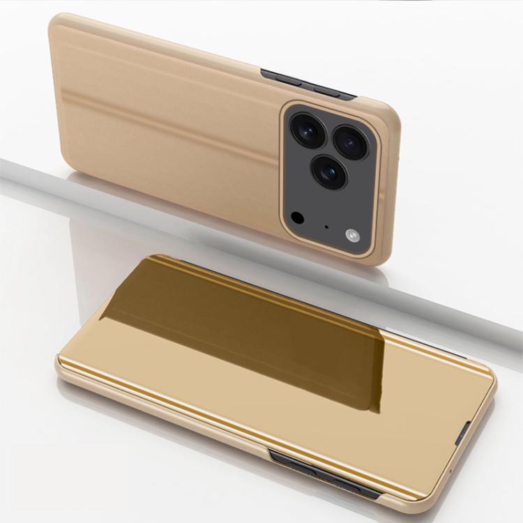 เคสโทรศัพท์หนังพับแนวนอนกระจกชุบพร้อมที่วาง สำหรับ iPhone 17e / 16e, สำหรับ iPhone 17 Pro Max, สำหรับ iPhone 17 Pro, สำหรับ iPhone 17, สำหรับ iPhone Air, สำหรับ iPhone 16 Pro Max