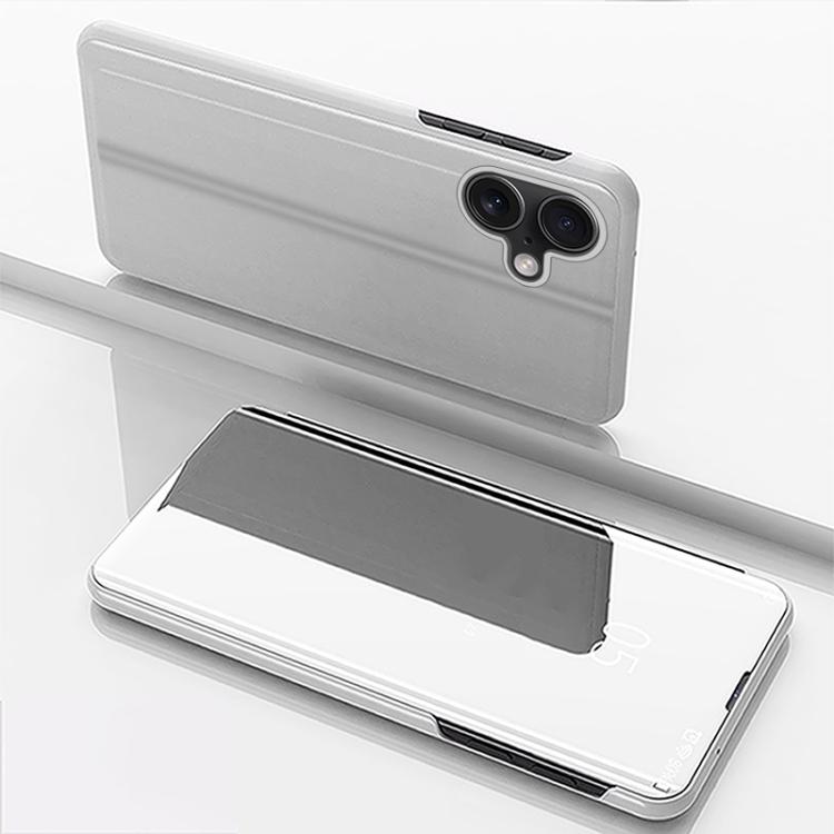เคสโทรศัพท์หนังพับแนวนอนกระจกชุบพร้อมที่วาง สำหรับ iPhone 17e / 16e, สำหรับ iPhone 17 Pro Max, สำหรับ iPhone 17 Pro, สำหรับ iPhone 17, สำหรับ iPhone Air, สำหรับ iPhone 16 Pro Max