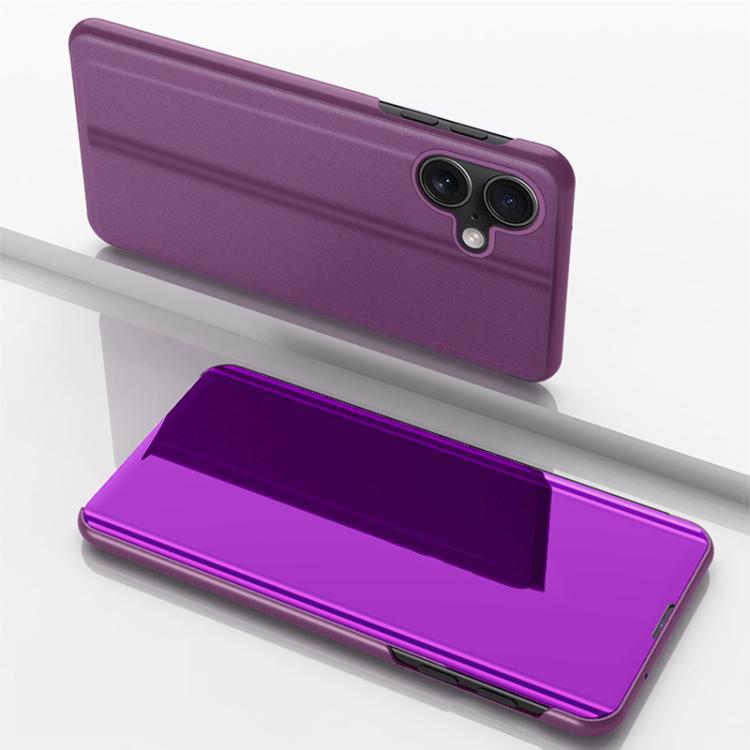 เคสโทรศัพท์หนังพับแนวนอนกระจกชุบพร้อมที่วาง สำหรับ iPhone 17e / 16e, สำหรับ iPhone 17 Pro Max, สำหรับ iPhone 17 Pro, สำหรับ iPhone 17, สำหรับ iPhone Air, สำหรับ iPhone 16 Pro Max