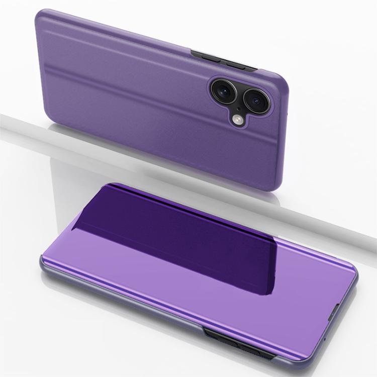 เคสโทรศัพท์หนังพับแนวนอนกระจกชุบพร้อมที่วาง สำหรับ iPhone 17e / 16e, สำหรับ iPhone 17 Pro Max, สำหรับ iPhone 17 Pro, สำหรับ iPhone 17, สำหรับ iPhone Air, สำหรับ iPhone 16 Pro Max
