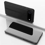 เคสโทรศัพท์หนังพับแนวนอนกระจกชุบพร้อมที่วาง สำหรับ iPhone 17e / 16e, สำหรับ iPhone 17 Pro Max, สำหรับ iPhone 17 Pro, สำหรับ iPhone 17, สำหรับ iPhone Air, สำหรับ iPhone 16 Pro Max