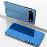 เคสโทรศัพท์หนังพับแนวนอนกระจกชุบพร้อมที่วาง สำหรับ iPhone 17e / 16e, สำหรับ iPhone 17 Pro Max, สำหรับ iPhone 17 Pro, สำหรับ iPhone 17, สำหรับ iPhone Air, สำหรับ iPhone 16 Pro Max