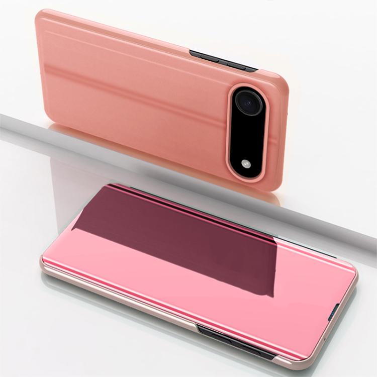 เคสโทรศัพท์หนังพับแนวนอนกระจกชุบพร้อมที่วาง สำหรับ iPhone 17e / 16e, สำหรับ iPhone 17 Pro Max, สำหรับ iPhone 17 Pro, สำหรับ iPhone 17, สำหรับ iPhone Air, สำหรับ iPhone 16 Pro Max