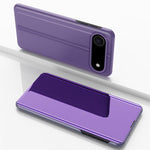 เคสโทรศัพท์หนังพับแนวนอนกระจกชุบพร้อมที่วาง สำหรับ iPhone 17e / 16e, สำหรับ iPhone 17 Pro Max, สำหรับ iPhone 17 Pro, สำหรับ iPhone 17, สำหรับ iPhone Air, สำหรับ iPhone 16 Pro Max
