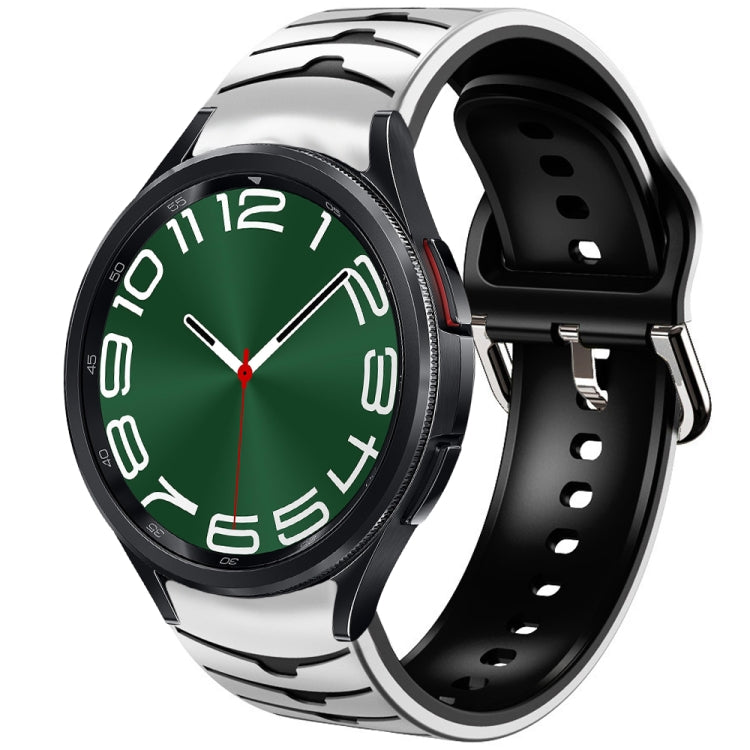 สายรัดนาฬิกาซิลิโคนลายโค้ง สำหรับ Samsung Galaxy Watch 6 Classic ขนาด 47 มม., สำหรับ Samsung Galaxy Watch 6 ขนาด 44 มม., สำหรับ Samsung Galaxy Watch 6 ขนาด 40 มม.