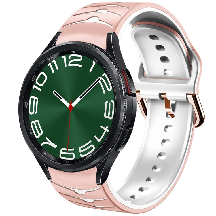 สายรัดนาฬิกาซิลิโคนลายโค้ง สำหรับ Samsung Galaxy Watch 6 Classic ขนาด 47 มม., สำหรับ Samsung Galaxy Watch 6 ขนาด 44 มม., สำหรับ Samsung Galaxy Watch 6 ขนาด 40 มม.