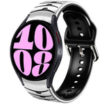 สายรัดนาฬิกาซิลิโคนลายโค้ง สำหรับ Samsung Galaxy Watch 6 Classic ขนาด 47 มม., สำหรับ Samsung Galaxy Watch 6 ขนาด 44 มม., สำหรับ Samsung Galaxy Watch 6 ขนาด 40 มม.