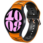 สายรัดนาฬิกาซิลิโคนลายโค้ง สำหรับ Samsung Galaxy Watch 6 Classic ขนาด 47 มม., สำหรับ Samsung Galaxy Watch 6 ขนาด 44 มม., สำหรับ Samsung Galaxy Watch 6 ขนาด 40 มม.