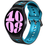 สายรัดนาฬิกาซิลิโคนลายโค้ง สำหรับ Samsung Galaxy Watch 6 Classic ขนาด 47 มม., สำหรับ Samsung Galaxy Watch 6 ขนาด 44 มม., สำหรับ Samsung Galaxy Watch 6 ขนาด 40 มม.