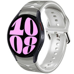 สายรัดนาฬิกาซิลิโคนลายโค้ง สำหรับ Samsung Galaxy Watch 6 Classic ขนาด 47 มม., สำหรับ Samsung Galaxy Watch 6 ขนาด 44 มม., สำหรับ Samsung Galaxy Watch 6 ขนาด 40 มม.