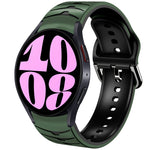 สายรัดนาฬิกาซิลิโคนลายโค้ง สำหรับ Samsung Galaxy Watch 6 Classic ขนาด 47 มม., สำหรับ Samsung Galaxy Watch 6 ขนาด 44 มม., สำหรับ Samsung Galaxy Watch 6 ขนาด 40 มม.
