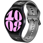 สายรัดนาฬิกาซิลิโคนลายโค้ง สำหรับ Samsung Galaxy Watch 6 Classic ขนาด 47 มม., สำหรับ Samsung Galaxy Watch 6 ขนาด 44 มม., สำหรับ Samsung Galaxy Watch 6 ขนาด 40 มม.