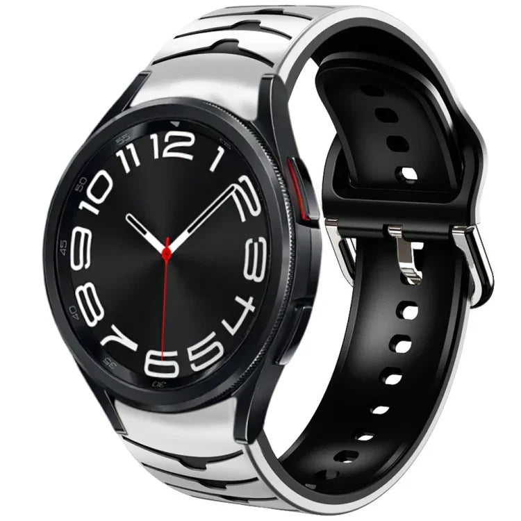 สายรัดนาฬิกาซิลิโคนลายโค้ง สำหรับ Samsung Galaxy Watch 6 Classic 43mm, สำหรับ Samsung Galaxy watch 5 Pro Golf Edition, สำหรับ Samsung Galaxy watch 5 Golf Edition