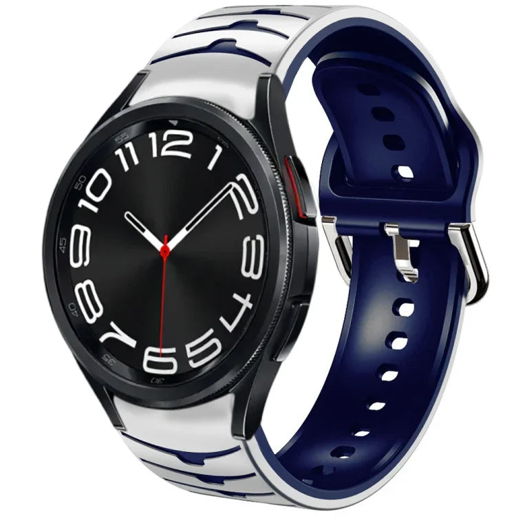 สายรัดนาฬิกาซิลิโคนลายโค้ง สำหรับ Samsung Galaxy Watch 6 Classic 43mm, สำหรับ Samsung Galaxy watch 5 Pro Golf Edition, สำหรับ Samsung Galaxy watch 5 Golf Edition