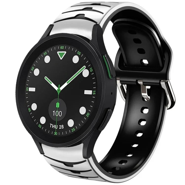 สายรัดนาฬิกาซิลิโคนลายโค้ง สำหรับ Samsung Galaxy Watch 6 Classic 43mm, สำหรับ Samsung Galaxy watch 5 Pro Golf Edition, สำหรับ Samsung Galaxy watch 5 Golf Edition