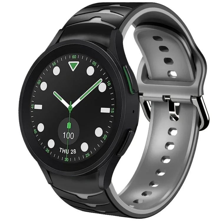 สายรัดนาฬิกาซิลิโคนลายโค้ง สำหรับ Samsung Galaxy Watch 6 Classic 43mm, สำหรับ Samsung Galaxy watch 5 Pro Golf Edition, สำหรับ Samsung Galaxy watch 5 Golf Edition