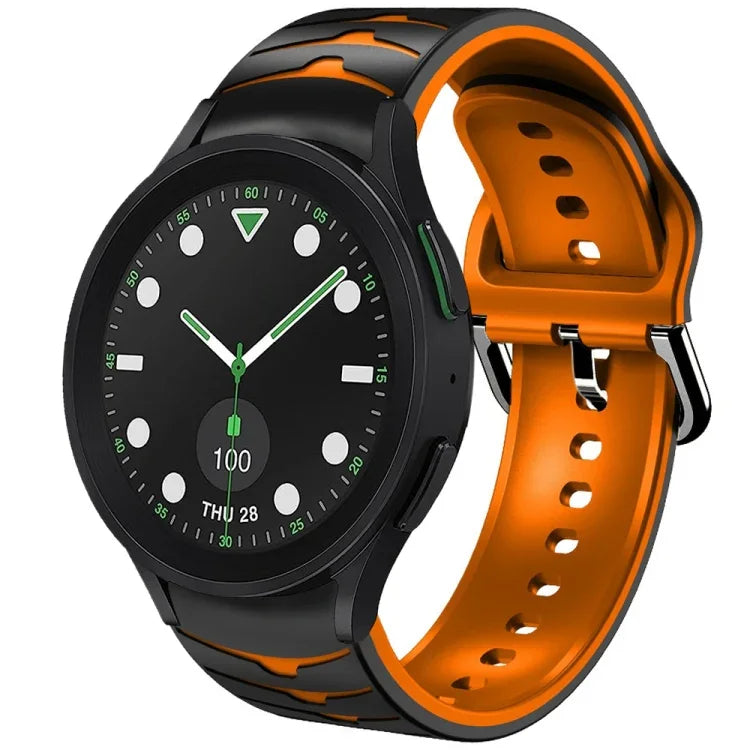 สายรัดนาฬิกาซิลิโคนลายโค้ง สำหรับ Samsung Galaxy Watch 6 Classic 43mm, สำหรับ Samsung Galaxy watch 5 Pro Golf Edition, สำหรับ Samsung Galaxy watch 5 Golf Edition