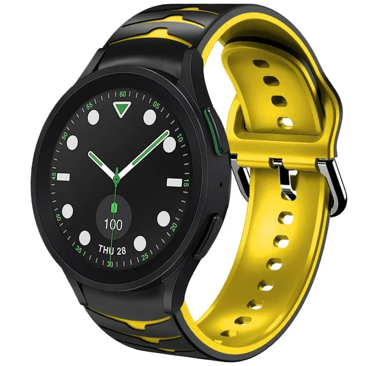 สายรัดนาฬิกาซิลิโคนลายโค้ง สำหรับ Samsung Galaxy Watch 6 Classic 43mm, สำหรับ Samsung Galaxy watch 5 Pro Golf Edition, สำหรับ Samsung Galaxy watch 5 Golf Edition