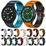 สายรัดนาฬิกาซิลิโคนลายโค้ง สำหรับ Samsung Galaxy Watch 6 Classic ขนาด 47 มม., สำหรับ Samsung Galaxy Watch 6 ขนาด 44 มม., สำหรับ Samsung Galaxy Watch 6 ขนาด 40 มม.