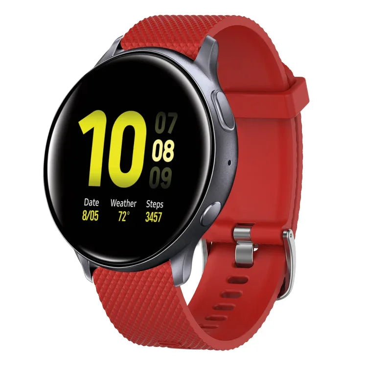 สายรัดนาฬิกาซิลิโคนลายเพชรขนาด 20mm, สำหรับ Samsung Galaxy Watch 4 Classic 42mm, สำหรับ Samsung Galaxy Watch Active 2 44mm, สำหรับ Samsung Galaxy Watch Active 2 40mm, สำหรับ Samsung Galaxy Watch 42mm
