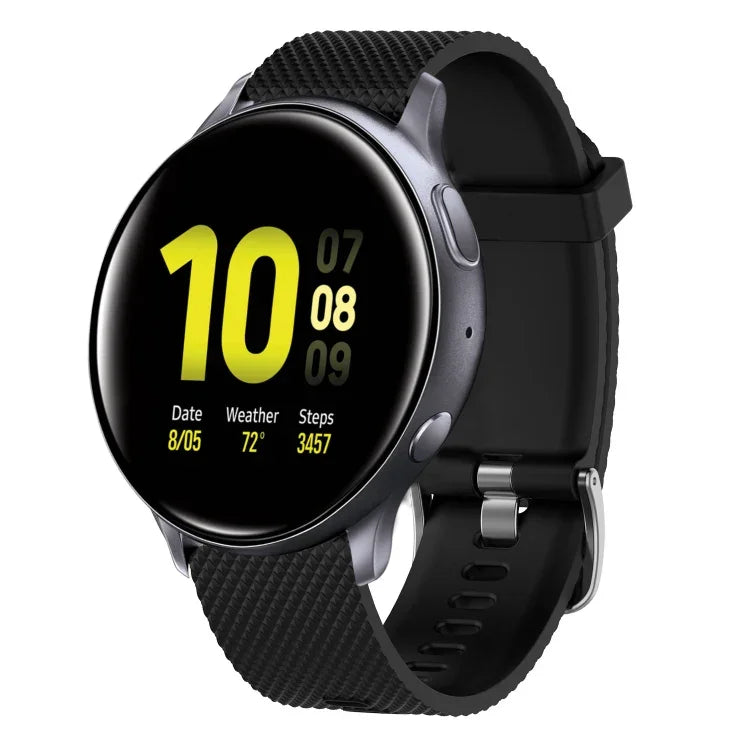 สายรัดนาฬิกาซิลิโคนลายเพชรขนาด 20mm, สำหรับ Samsung Galaxy Watch 4 Classic 42mm, สำหรับ Samsung Galaxy Watch Active 2 44mm, สำหรับ Samsung Galaxy Watch Active 2 40mm, สำหรับ Samsung Galaxy Watch 42mm