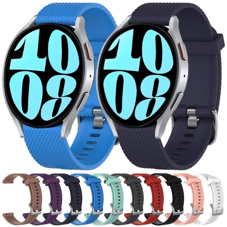สายรัดนาฬิกาซิลิโคนลายเพชรขนาด 20mm, สำหรับ Samsung Galaxy Watch 4 Classic 42mm, สำหรับ Samsung Galaxy Watch Active 2 44mm, สำหรับ Samsung Galaxy Watch Active 2 40mm, สำหรับ Samsung Galaxy Watch 42mm